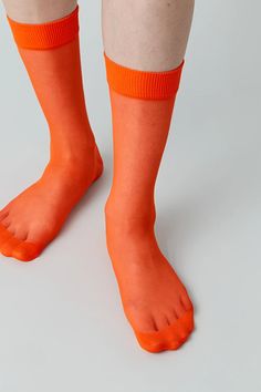 Unterwäsche - COS DE Sheer Socks, Denim Coat, Outdoor Accessories, Ankle Socks, Sheer Fabrics, Bright Orange, Leg Warmers, Hosiery, Wardrobe Essentials