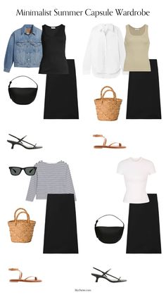 Casual French Style, Travel Capsule Wardrobe Summer, European Travel Outfit, French Style Clothing, Vacation Capsule, Wardrobe Checklist, Minimalist Fashion Summer