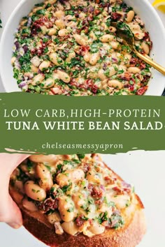 low carb, high protein tuna white bean salad