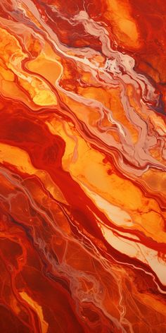 an abstract painting with orange and red colors