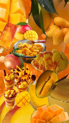 an assortment of fruit is shown in this collage