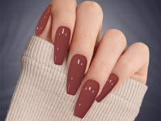 Discover the richness of our Spiceberry Brown Press-On Nails. Featuring deep, earthy tones, these nails add a touch of sophistication to any look. Perfect for fall, they provide a durable, stylish alternative to traditional manicures. 💅 See More Earth Tone Colors here: 💅 https://www.etsy.com/shop/DawnElleDesigns?ref=search_shop_redirect§ion_id=49919681  See All the Nail Designs  dawnelledesigns.etsy.comYou will receive a full set of 10 nails in your size along with a complimentary gift of a na Gel Colour Nails, Toffee Color Nails, Nail For Brown Skin Color, Short Nail Winter Colors, Fall Nails Monochromatic, Coffin November Nails, Fall One Color Nails, Cranberry Sparkle Nails, Brown Polish Nail