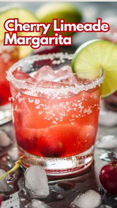 the cherry limeade margarita is ready to be served