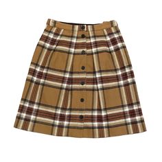 New Without Tags Classic/Preppy A-Line Skirt Button Front Lightly Pleated Front Knee Length Plaid Pattern In Browns, Tans, Black And White Lined Interior Size 2 (Measurements: 13.5" Waist, 21.5" Length) Sisters Outfits, Preppy Skirt, Preppy Plaid, Fall Fit, Tan Plaid, Black And White Lines, Classic Preppy, Ivy League, Plaid Skirts