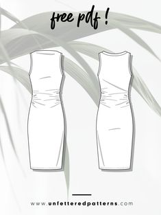 the front and back view of a white dress