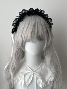 This striking Gothic Lolita Hairband is the perfect accessory for your Halloween ensemble. Featuring a dark and enchanting design, it showcases an abyssal bow that adds a touch of sweet yet edgy charm. Ideal for those who love to blend the cute and the macabre, this headpiece will elevate your look with an air of mysterious elegance. Gothic Hair Accessories For Halloween Cosplay, Gothic Halloween Hair Accessories For Cosplay, Black Headband For Costume Party, Adjustable Gothic Hair Accessories For Halloween, Gothic Black Headband Hair Accessory, Gothic Black Headband For Cosplay, Black Gothic Headband For Costume Party, Black Gothic Headband Hair Accessory, Black Gothic Headband For Cosplay