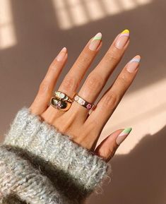 Nails And Rings, Nails Pastel, Pastel Nails Designs, Minimal Nails, Round Nails, Pastel Nails, Spring Nail, Nails Coffin, Pretty Acrylic Nails