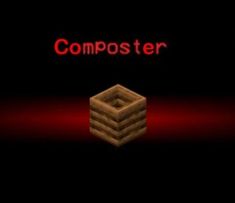 a computer screen with the words composter on it and an image of a cube in