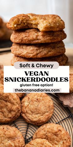 soft and chewy vegan snickkerboodles on a cooling rack