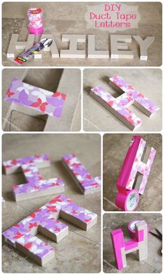 diy duct tape letter craft for valentine's day