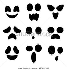 black and white silhouettes of smiley faces