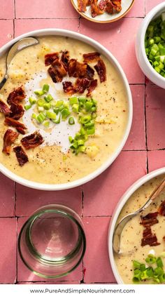 Creamy Dairy Free Potato Soup (Whole30) Dairy Free Potato Soup, Healthy Fall Soups, Bacon Potatoes, Cream Of Potato Soup, Winter Soup, Winter Comfort Food