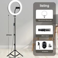 an image of a tripod light on a stand with instructions for lighting it up