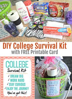 college survival kit with free printable card