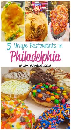 five unique restaurants in philadelphia with text overlay