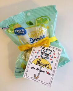 a bag filled with candy and an umbrella