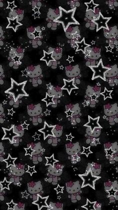 black and white teddy bears with stars on them