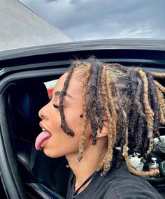 Locs With Blonde Highlights, Light Skin Locs, Dreadlocks Dyed Black Women, 50 Locs, Traditional Locs Women, Loc Baddie Aesthetic, Locs Aesthetic Black Women, Girls With Locs Aesthetic, Hair Like Wool