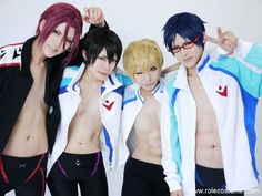 Rei Free, Androgynous Men, Group Cosplay, Free Cosplay, Katsuki Yuri, Swimming Anime, Haruka Nanase, Cosplay Boy, Free Iwatobi Swim Club