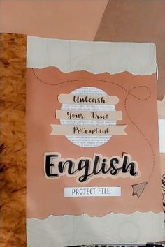 a piece of paper with the words english on it