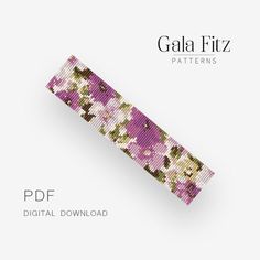 an image of a flower pattern on the back of a bookmark, with text that reads gala fizz patterns