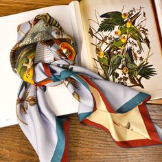 NYPL Audubon Carolina Parrots Double-Sided Silk Scarf Dramatic Composition, Parrot Illustration, James Audubon, Birds Of America, John James Audubon, Scarf Material