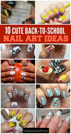 nail school nails back designs cute ideas saved hotbeautyhealth teachers teacher article Cute Back To School Nails, Teacher Nails, School Nail Art, Natural Nail Art, Back To School Nails, School Nails, Cute Nail Art, Simple Nail Designs, Nail Art Ideas