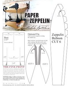 the paper zeppelin is cut out and ready to be used as a sewing project