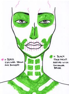 Skull Costume Makeup, Skull Make Up Easy, Skeleton Makeup Neck, Skeleton Contour, Halloween Skull Makeup Easy, Colorful Skeleton Makeup, Skeleton Costume Makeup, Skeleton Hair Ideas, Easy Sfx Makeup