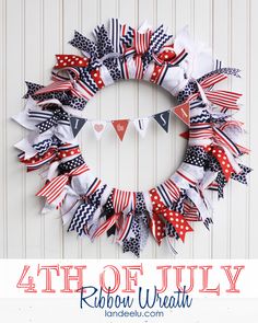 the fourth of july ribbon wreath