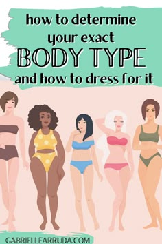 how to determine your exact body type and how to dress for it, illustration of different body types- apple, pear, hourglass, and inverted triangle Body Shape Chart, Plus Size Body Shapes, Rectangle Body Shape Outfits, Body Type Quiz, Types Of Body Shapes, Athletic Body Type