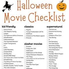 the halloween movie checklist for kids