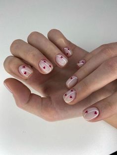 Vday Nails, Red Valentine, February Nails, Subtle Nails, Minimal Nails, Soft Nails, Orange Nails, Minimalist Nails, Heart Nails