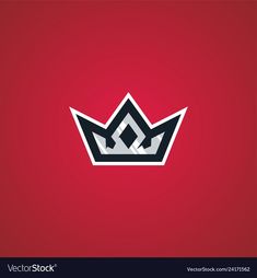 a crown logo on a red background