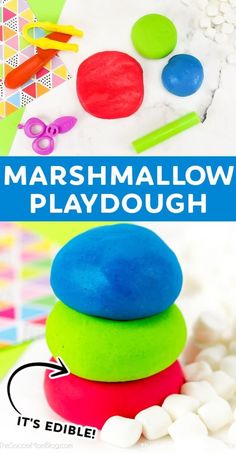 marshmallow playdough is an easy and fun activity for kids