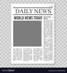 the front page of a news paper with an image of a gray square on it