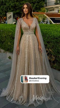 Beaded prom dress with cape   • Shop collection: 'Beaded Evening Dresses'  • Size available: US2-16  • Delivery time:7-15 days  • Order👉email: service@viniodress.com  • Order👉Whatsapp: +86 15995748189 Reception Dress Indian, Indian Wedding Reception Outfits, Dubai Party, Dresses For Wedding Party, Wedding Reception Outfit