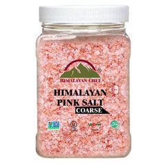 himalayan pink salt in a glass jar