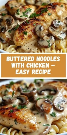 Discover a quick and delicious recipe for buttered noodles with chicken that’s perfect for any dinner! This easy recipe combines buttery noodles with tender chicken for a comforting, tasty meal. One Pan Chicken And Noodles, Chicken And Noodles Recipe, Whole 30 Chicken Recipes, Buttery Noodles, Buttered Noodles Recipe, Noodles With Chicken, Pan Seared Chicken Breast, Chicken And Noodles