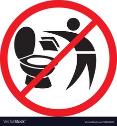 a black and white sign that says no peeing in front of a man with a toilet