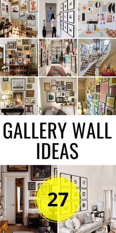 a collage of pictures with the words gallery wall ideas