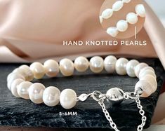 Set of 5 Bridesmaid Pearl Bracelets, Ivory White Full Pearl Bracelet 0258 - Etsy Australia