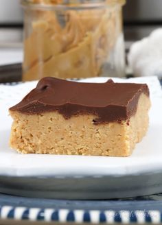 small batch peanut butter bars on a plate