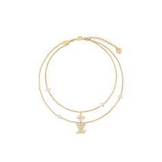 LOUIS VUITTON® - Lady Lv Necklace - Gold Tiffany And Co Dainty Necklace, Louis Vuitton Necklace Gold, Lv Necklace, Chanel Charms, Gold Jewellery Necklace, Louis Vuitton Necklace, Louis Vuitton Jewelry, Stylish Glasses, Gold Jewelry Necklace