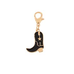 Cowboy Boots Trucker Hat Charm * Crafted From Enamel * Made With Metal Gold Key, Cowboy Boot, Cowboy Hat, Key Card Holder, Jewelry Gold, Lapel Pin, Card Holders, Lapel Pins, Gold Black