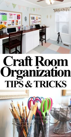 the craft room organization tips and tricks are great for kids to use in their homes