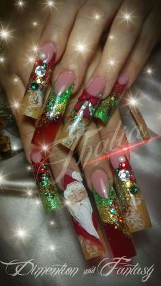 10 Long Square Nails, Makeup Tricks, Nail Nail, Nails Desing, Toe Nail Art, Christmas Nail, Nail Shop, Christmas Nail Art