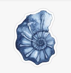 a blue flower with spoons in the middle on a white background sticker / decal