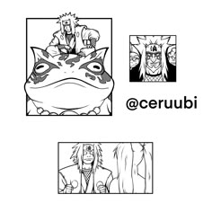 an image of some anime characters with the words cerubi above them and below it