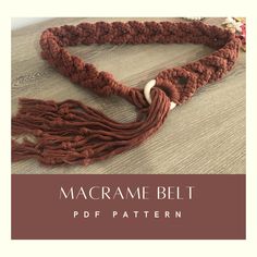 This digital product includes a step-by-step PDF guide and a video tutorial for making your own handmade macrame belt. With this tutorial, you can easily create your own unique accessory using natural materials. You don't need any previous experience with macrame or belt making to follow this beginner-friendly guide. You can choose all in one pattern book instead of just this pattern. This macrame belt pattern included: https://www.etsy.com/listing/1490640500/macrame-ebook-pdf-and-video-tutorial-13 The instructions are easy to understand, and the tutorial video is designed to guide you through every step of the process. You'll learn all the techniques you need to create your own trendy and stylish belt, perfect for completing your boho look. In addition to the written instructions and vide Macrame Belt Pattern, Macrame Belt, Belt Making, Belt Pattern, Knots Tutorial, Handmade Belts, Boho Macrame, Handmade Macrame, Bags Tutorial